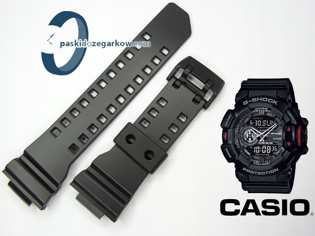 Pasek do zegarka Casio G-Shock GA-400 GA-400GB czarny oryginał