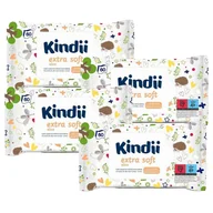 Chusteczki nawilżane - Chusteczki nawilżane dla dzieci Kindii aloe extra soft 4 opakowania - miniaturka - grafika 1