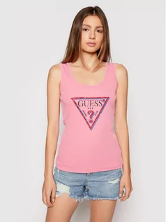 Koszulki i topy damskie - Guess Top Olympia W1YP49 K1811 Różowy Slim Fit - grafika 1