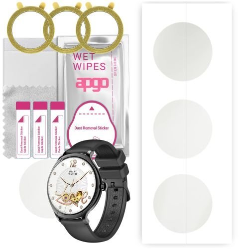 3x folia ochronna hydrożelowa MATOWA do Rubicon RNCF13 - apgo Smartwatch Hydrogel MATTE Protection Ochrona na ekran smartwatcha