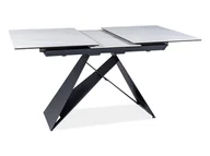 Inne meble do salonu - Stół Westin 120(160)X80 Czarny Mat / Biały Efekt Marmuru - miniaturka - grafika 1