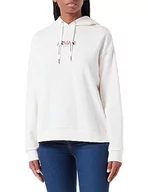 Bluzy damskie - Armani Exchange Damska bluza z kapturem z logo Capsule French Terry, biały, S - miniaturka - grafika 1