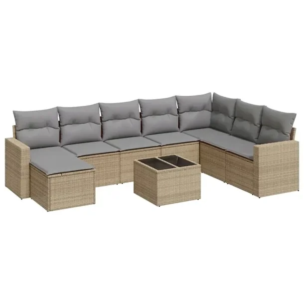 Zestaw mebli ogrodowych modułowych beżowy rattan PE, wymiary: 65,5 x 62 x