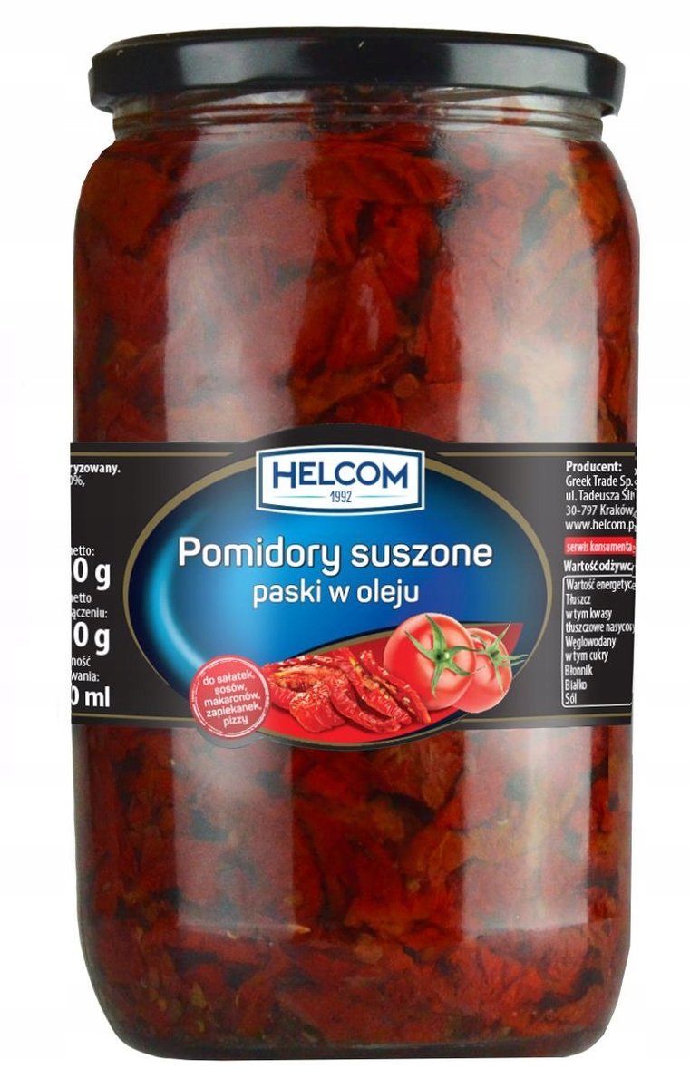 POMIDORY SUSZONE PASKI W OLEJU HELCOM 650G