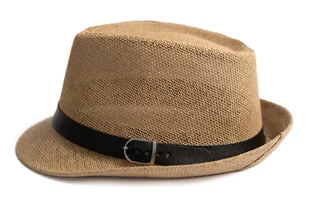 Kapelusz Damski Męski Trilby Słomkowy Plażowy Miejski Lekki Letni Brąz 56 - Czapki męskie - miniaturka - grafika 1