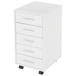 Kontener mobilny z 5 szufladami 33x38x635 cm biały płyta wiórowa - Taborety i hokery - miniaturka - grafika 1