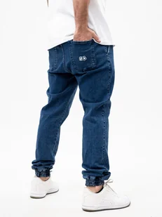 Spodnie Jeansowe Jogger Ze Ściągaczem Męskie Niebieskie Lucky Dice M - Spodnie męskie - miniaturka - grafika 1