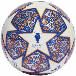 Piłka nożna adidas Junior UCL 350 League Istanbul biało-niebiesko-pomarańczowa HT9008-4 - Piłka nożna - miniaturka - grafika 1