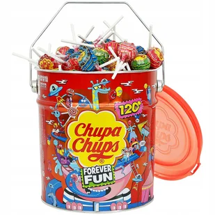 Puszka Lizaków Chupa Chups mix smaków lizaki 120 x 12g + kolorowe wiaderko - Gumy do żucia, lizaki, dropsy Puszka Lizaków Chupa Chups mix smaków lizaki 120 x 12g + kolorowe wiaderko - Gumy do żucia, lizaki, dropsy - miniaturka - grafika 1