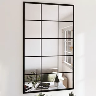 Lustra ścienne, 2 szt., czarna rama, 100 x 60 cm, metal Lumarko! - Lustra - miniaturka - grafika 1
