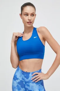 Reebok biustonosz sportowy Identity Training kolor niebieski gładki - Bielizna sportowa damska - miniaturka - grafika 1