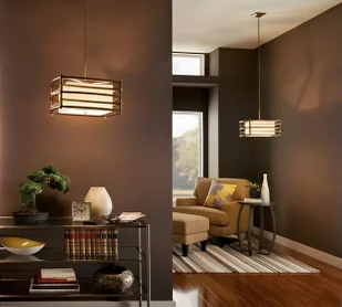 Lampa wisząca Moxie - kolor beżowy, brązowy - KL/MOXIE/P/S - Lampy sufitowe - miniaturka - grafika 1