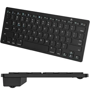 Klawiatura Bezprzewodowa Bluetooth BT 3.0 uniwersalna do iPad iMac iOS Android Windows slim Czarna - Klawiatury - miniaturka - grafika 1