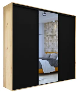 Szafa przesuwna dąb artisan + czarny + czarne paski M3-P26 - Szafy Szafa przesuwna dąb artisan + czarny + czarne paski M3-P26 - Szafy - miniaturka - grafika 1