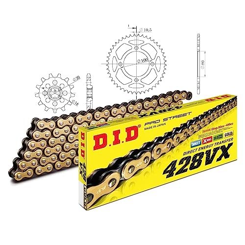 Zestaw łańcuchów DID stal 428VX / 132 zapięcie na klips do Suzuki GZ Marauder U 125 ccm rok prod. 1998-2013