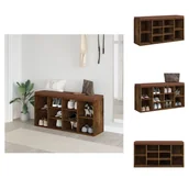 Szafki na buty - vidaXL Ławka na buty dąb wędzony 103x30x48 cm materiał drewnopochodny - Skrzynia i ławki do przedpokoju - miniaturka - grafika 1