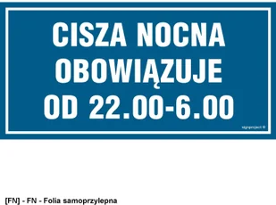 SIGNPROJECT ND003 - Cisza nocna obowiązuje od 800x400 - Tablice BHP - miniaturka - grafika 1