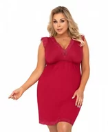 Piżamy damskie - Donna Vera bordowa plus size Koszula nocna - miniaturka - grafika 1