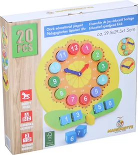 Sorter drewniany edukacyjny zegar MARIONETTE 20el - Układanki dla dzieci - miniaturka - grafika 2