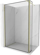 Ścianki i drzwi prysznicowe - Mexen Kioto ścianka prysznicowa Walk-in 150 x 40 cm, czarny wzór, złota - 800-150-212-50-70-040 - miniaturka - grafika 1