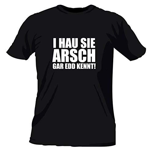 Dodokay T-Shirt I hau Sie Arsch gar EDD kennt czarny, z nadrukiem, 100% bawełna.