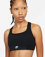 Biustonosze - Nike Swoosh damski biustonosz sportowy Air Bra czarny Czarny/czarny/odblaskowy srebrny. l CZ7213-010 - miniaturka - grafika 1