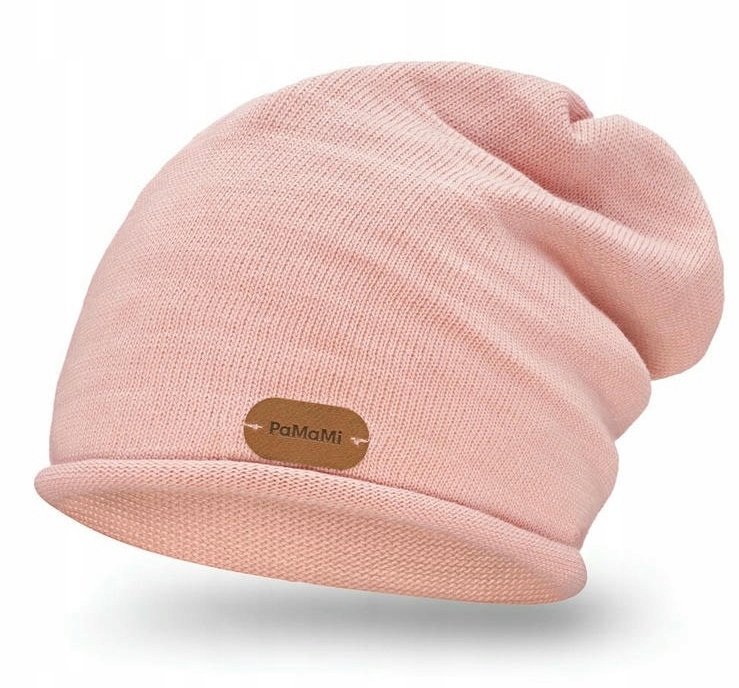 Czapka Jesienna Damska Różowa Smerfetka PaMaMi Modna Lekka Polska Produkcja
