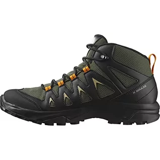 Buty trekkingowe męskie - Salomon Męskie buty trekkingowe X BRAZE MID Gore-TEX Hiking Shoe, oliwkowe/czarne/szare zielone, 41 1/3 EU, Olive Night Black Gray Green, 41 1/3 EU - grafika 1