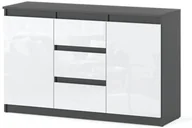 Komody - Komoda 3 Szuflady 120cm Młodzieżowa Salon Sypialnia Szara Mat Biała Połysk - miniaturka - grafika 1