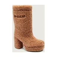 Kozaki damskie - INUIKII Wełniane kozaki na słupku CURLY HIGH z dodatkiem skóry shearling - miniaturka - grafika 1