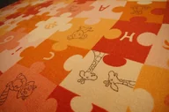 Dywany dla dzieci - Dywan dziecięcy PUZZLE oranż pomarańczowy 100x200 cm - miniaturka - grafika 1