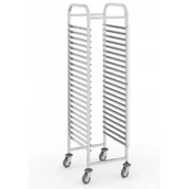 Wózki na żywność - B2B Partner Wózek ze stali nierdzewnej na blachy, 20 poziomów, 1800x470x620 mm 434086 - miniaturka - grafika 1