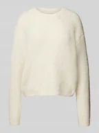 Swetry damskie - Sweter z dzianiny z okrągłym dekoltem model ‘KAIA’ - miniaturka - grafika 1