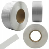 Taśmy klejące - TAŚMA SPINAJĄCA PP BIAŁA DO BANDOWANIA PAKOWANIA PACZEK PALET 19mm 1200m - miniaturka - grafika 1
