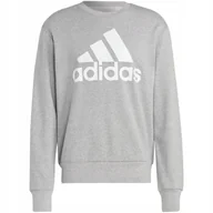Bluzy męskie - Bluza męska adidas Essentials French Terry Big Logo szara IC9326 M - miniaturka - grafika 1