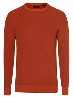 Swetry męskie - Jack & Jones - Sweter męski  Jjematt, brązowy|pomarańczowy - grafika 1