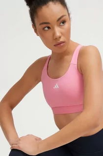 Bielizna sportowa damska - adidas Performance biustonosz sportowy kolor różowy gładki - grafika 1