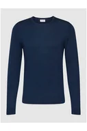 Swetry męskie - Sweter z dzianiny z prążkowanymi wykończeniami - CK Calvin Klein - miniaturka - grafika 1