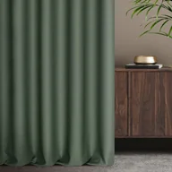 Zasłony - Zasłona 140X270 Monte 3 Oliwkowa Zielona Ciemna Gotowa Na Taśmie Z Miękkiej Tkaniny Welurowej O Drobnym Splocie Terra Collection Eurofirany - miniaturka - grafika 1