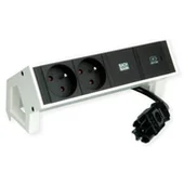 Gniazdka elektryczne - BACHMANN DESK2 2xUTE 1xUSB C 30W 0.2m GST18 RAL9010 - miniaturka - grafika 1