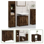 Szafki łazienkowe - The Living Store Szafka łazienkowa dąb wędzony 60x33x61 cm materiał drewnopochodny - miniaturka - grafika 1