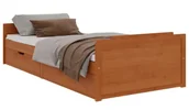 Łóżka - Drewniane Łóżko Z Szufladami Miodowy Brąz 90X200 M6-K29 - miniaturka - grafika 1