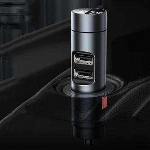 Baseus Energy Column Transmiter FM Bluetooth 5.0 ładowarka samochodowa 2x USB 3,1A QC3.0 srebrny (CCNLZ-0S) - Ładowarki samochodowe - miniaturka - grafika 14