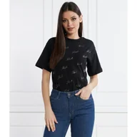 Koszulki i topy damskie - Karl Lagerfeld T-shirt rhinestone karl | Regular Fit - miniaturka - grafika 1