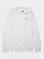 Bluzy sportowe męskie - Męska bluza dresowa rozpinana z kapturem 4F 4FWMM00TSWSM1768 - szara - miniaturka - grafika 1