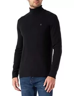Swetry męskie - Kaporal Sweter męski-Model Arian-Kolor Navy-Rozmiar XL, Noir Black, S - miniaturka - grafika 1