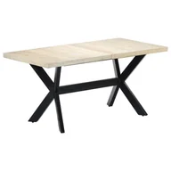 Stoły - vidaXL Stół jadalniany, biały, 160 x 80 x 75 cm, lite drewno mango Stół jadalniany, biały, 160 x 80 x 75 cm, lite drewno mango - miniaturka - grafika 1