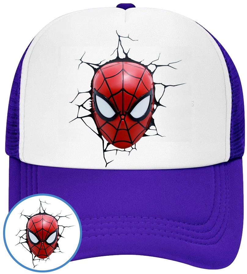 CZAPKA Z DASZKIEM SPIDERMAN DLA DZIECI NA LATO NIEBIESKA BEJSBOLÓWKA
