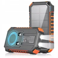 Powerbanki - Solarny Powerbank 27000Mah Indukcja Led Wodoodporny Usb-C Kable Pd Czarny - miniaturka - grafika 1