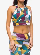 Bielizna sportowa damska - Biustonosz sportowy Smartwool Active Crop Bra - twilight blue mosaic - miniaturka - grafika 1